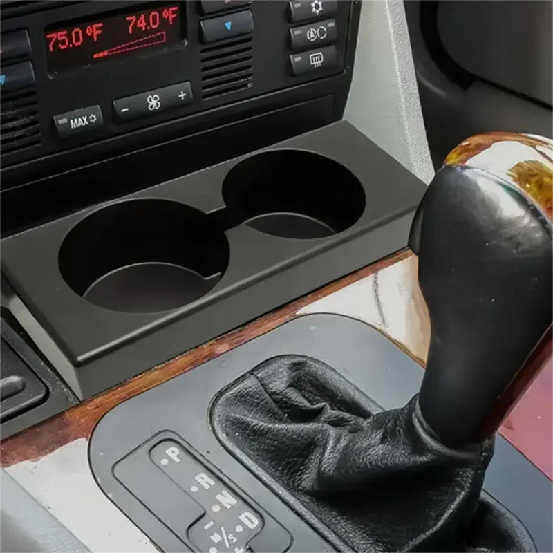 1pc Double Slot Car Cup Holder For BMW E39 5 Series (1997-2003) Easy-To-Install Bracket Non-Slip Stable Car Interior Accessories