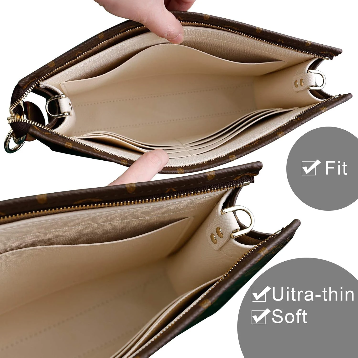 Purse Insert Organizer Bag Compatible with LV Toiletry Pouch 26/19