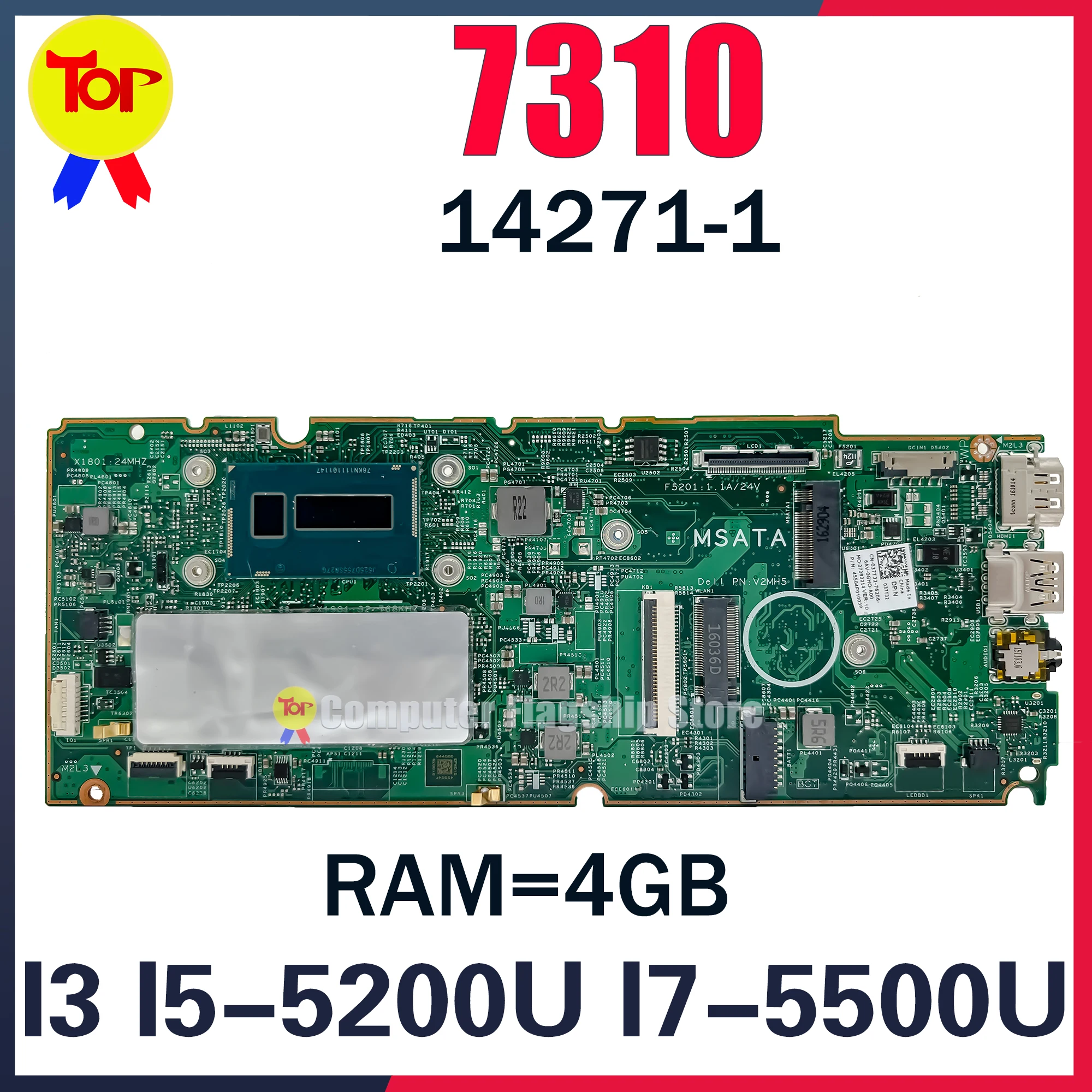 

14271-1 Laptop Motherboard For DELL Chromebook 13 7310 I3-5005U I5-5200U I7-5500U 4G-RAM Fast Shipping