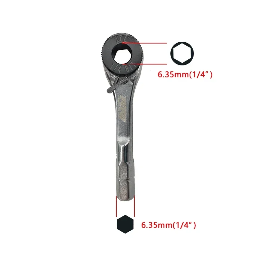 1/4”Ratchet Wrench 1/4” 6.35mm Handle Quick Socket Ratchet Wrench Screwdriver Hex Torque Wrenches EDC Tool Wrench Screwdriver