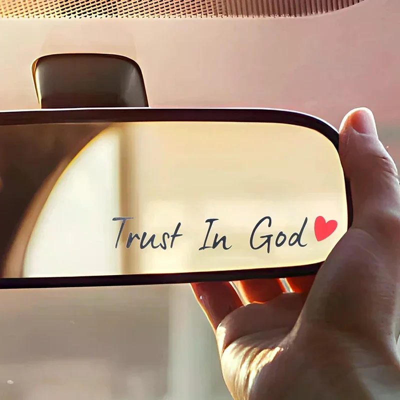 ملصق مرآة Trust in God Faith ملصق سيارة مسيحي لطيف من الفينيل للنساء ملصق سيارات ديني #2