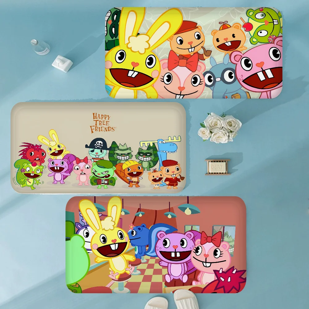 

Happy Tree Friends Floor Mat Rectangle Anti-slip Home Soft Badmat Front Door Indoor Outdoor Mat Welcome Doormat