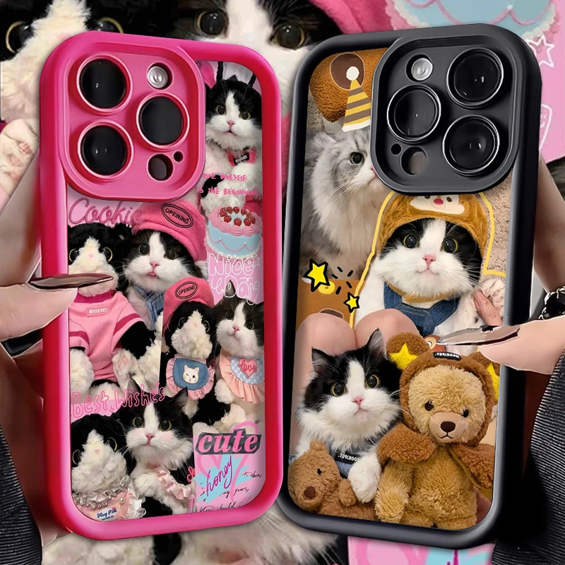 Cute Cat Dog Kitten Puppy Case for Xiaomi Redmi Note 13 12 11 Pro Plus 4G 5G 12S 11S 10S 10 9 9S 8 12C 13C A3 Soft Silicone Capa