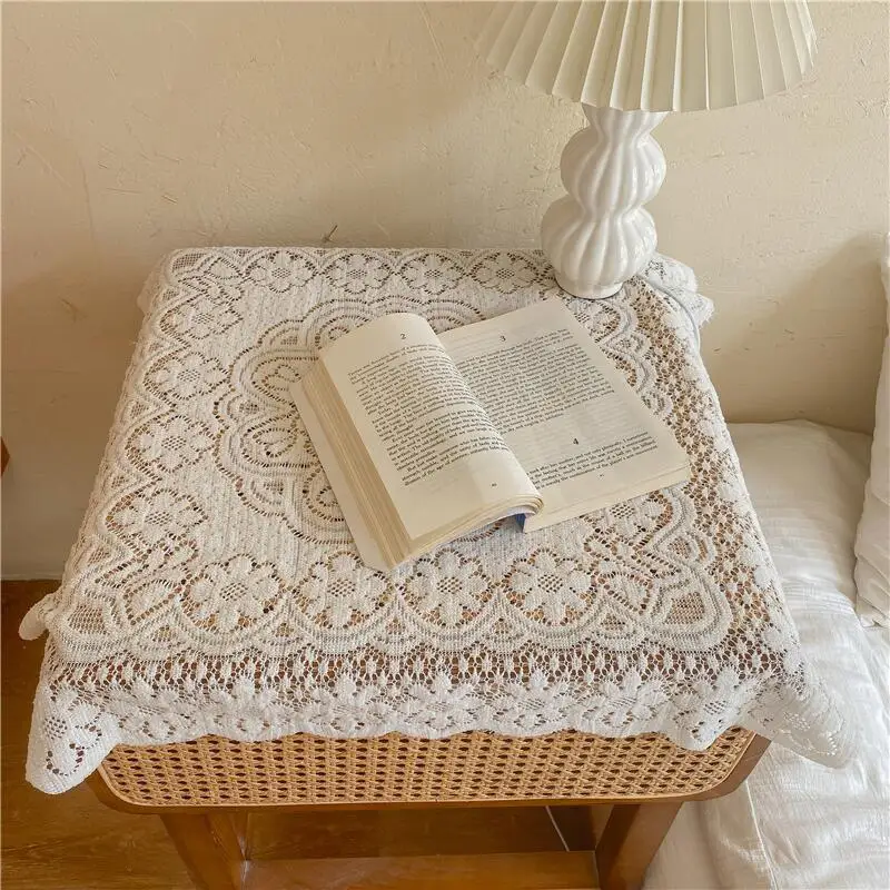 New Simple INS Style Hollow Lace Tablecloth Photography Background Cloth Coffee Table Cover Cloth Tablecloth