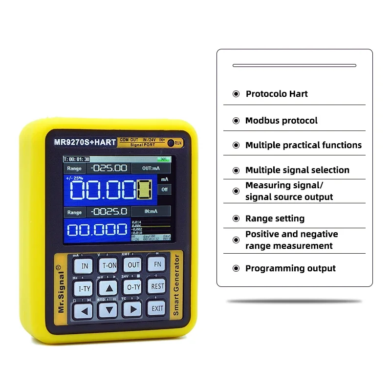 MR9270S + HART 4-20MA Signal Generator Calibrate Current Voltage PT100 Thermocouple Pressure Transmitter Recorder Frequency