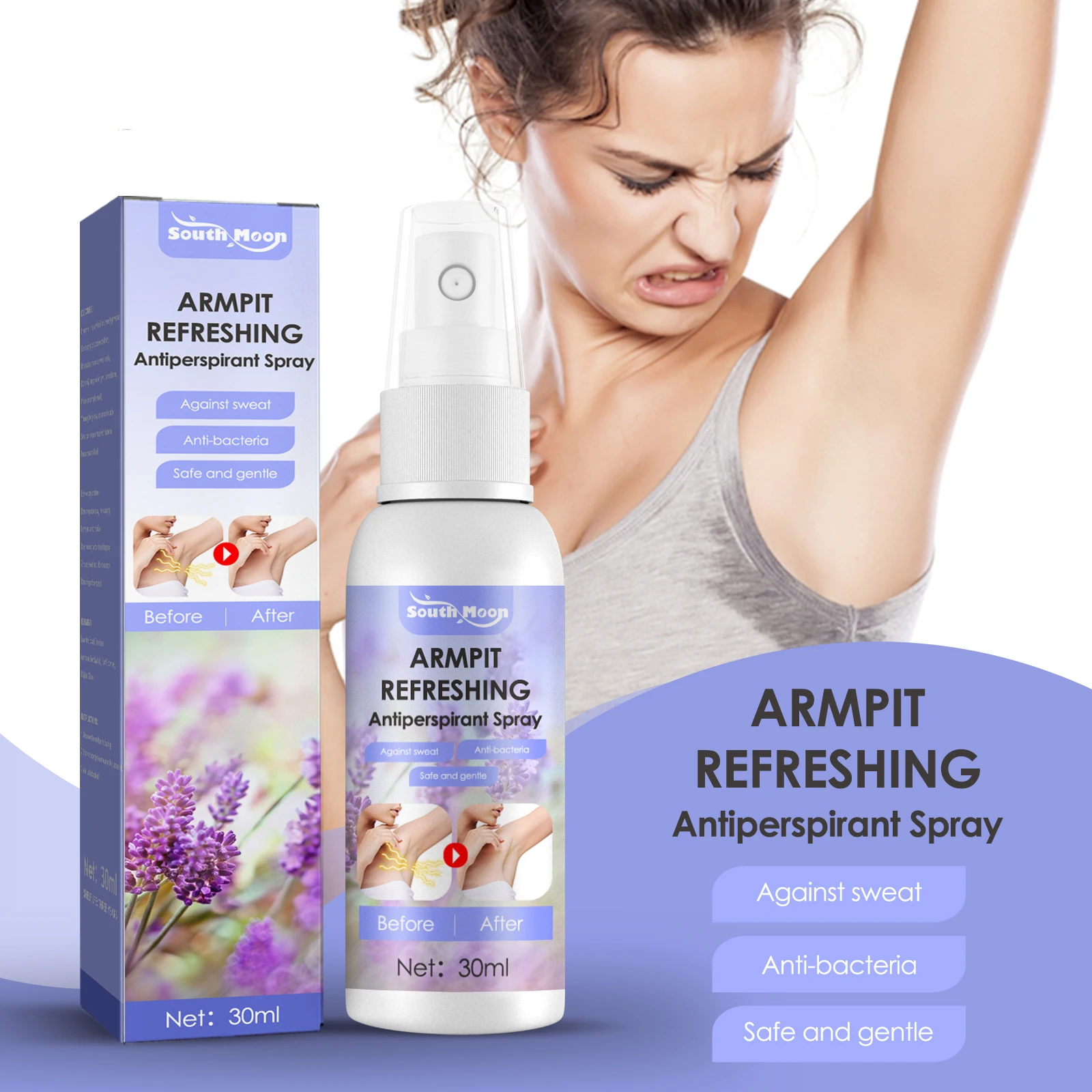 

ARMPIT REFRESHING Antiperspirant spray Underarm Smell Removal Odor Remover Spray Underarm Smell Removal Refresh Body Deodorant