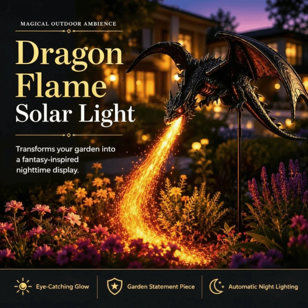 Solar Powered Solar Garden Light Waterproof Resin Craft Resin Dragon Fire Garden Light Dragon Fire Design Resin Artwork