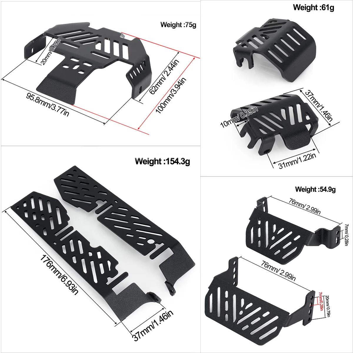 Juego de placa de deslizamiento de Metal de 7 Uds para protección inferior de coche Traxxas TRX-4 RC compatible con Bronco Defender G500 K5