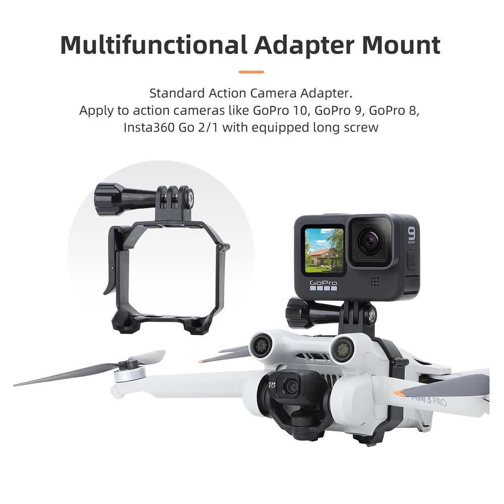 Extended Adapter Bracket Holder W1/4 Threaded Screw for DJI MINI 3 Pro Drone 360 Panorama Camera For GoPro 8 9 Accessories