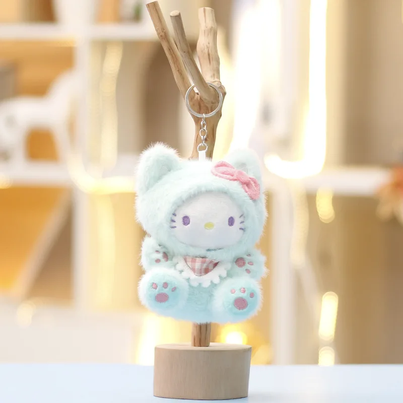 ハローキティぬいぐるみキーホルダー、キュートな変身スティッチペンダント、クロミぬいぐるみバッグハンギング用1個