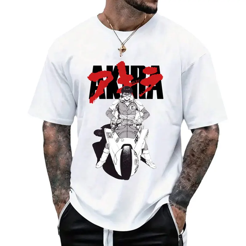 Akira Cyberpunk City Explosion Gift T‑Shirt Katsuhiro Otomo Retro Manga Shotaro Kaneda Neo‑Tokyo Anime Print Short Sleeve Tops