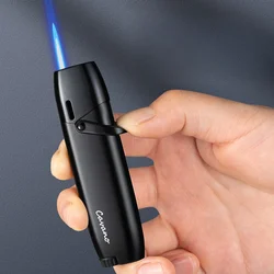 New Mini Inflatable Windproof Women's Lighter Portable Metal Blue Flame Outdoor Cigarette Lighter Gadget