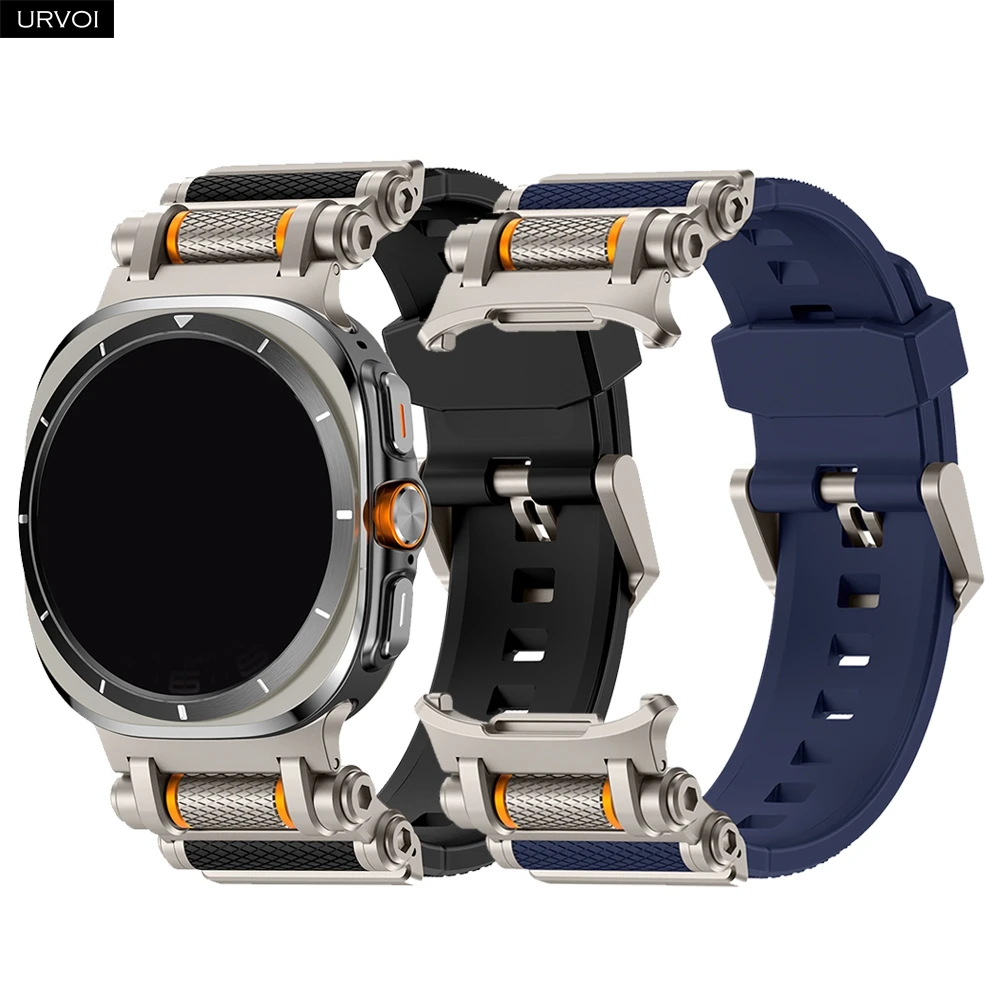 حزام URVOI لساعة Galaxy Watch Ultra 2025 47 ملم شريط مطاطي من السيليكون السائل مشبك دبوس آمن سهل التركيب عجلة دوارة لتخفيف التوتر #1