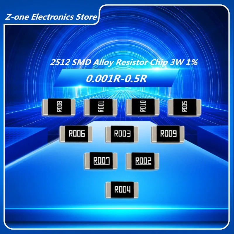 10pcs SMD 2512 3W 1% Alloy Resistor Chip  0.001R 0.01R 0.012R 0.03R 0.05R 0.06R 0.1R 0.2R 0.22R 0.3R 0.33R 0.5R Ohm