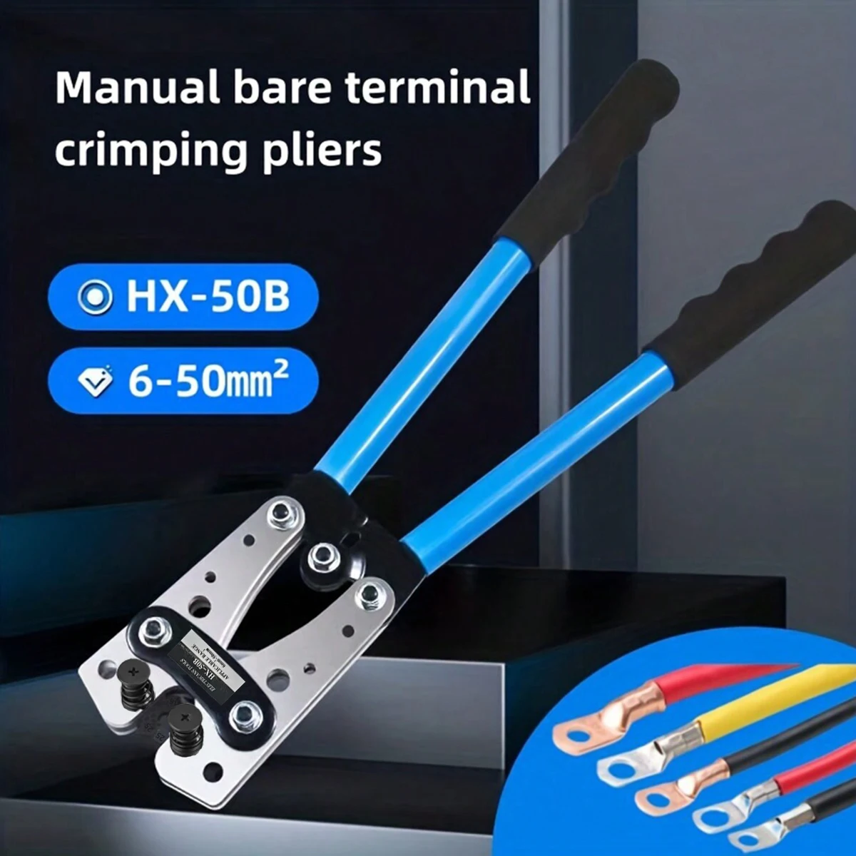 

Manual Cold Press Terminal Pliers Copper Aluminum Nose Cable Crimping HX-50B Wire Crimping Pliers with Cable Cutting Set