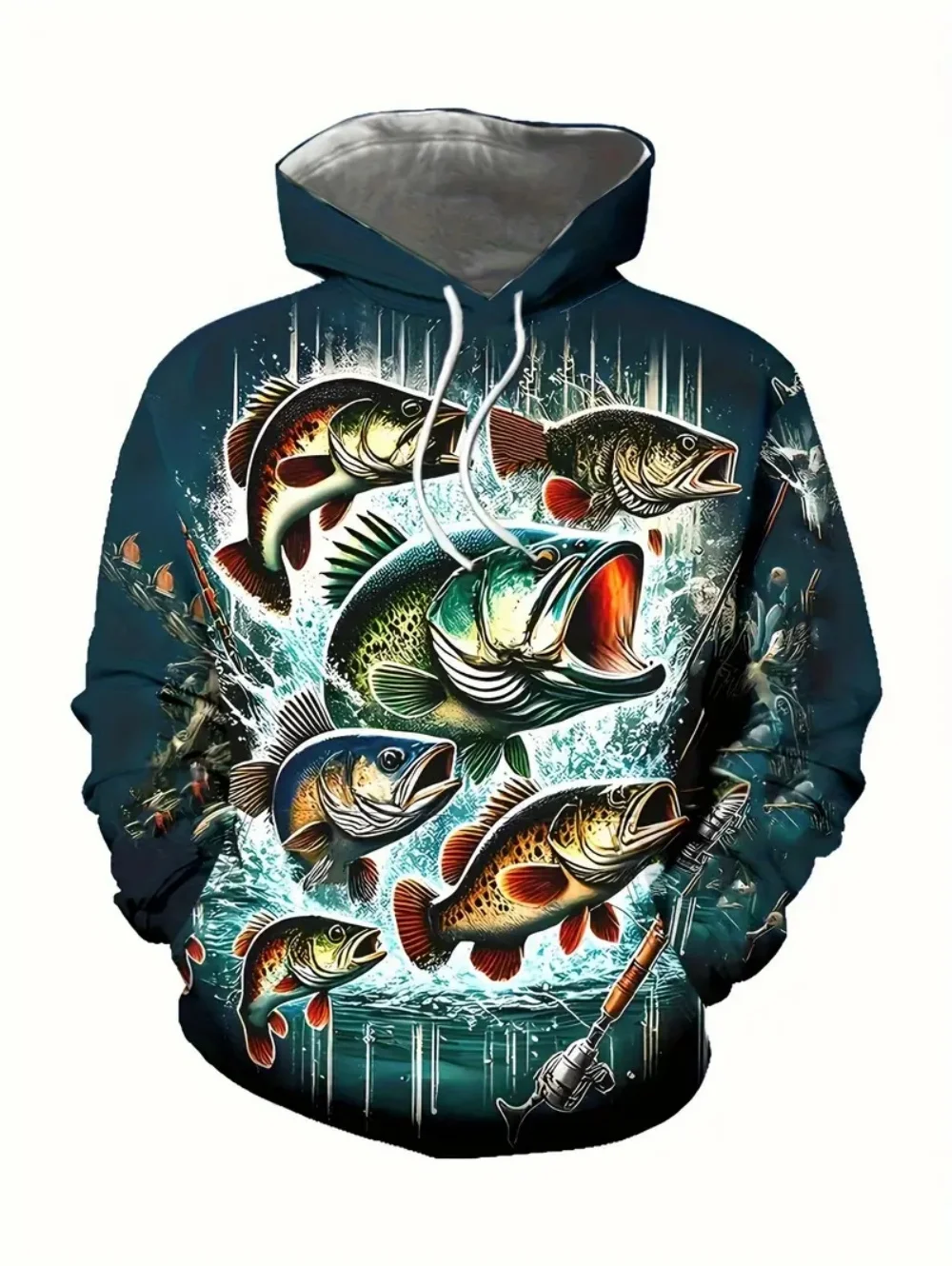 Fishing Men's Hoodie Fishing T-Shirt Pattern Pullover Sweatshirt Outdoor Causal Autumn Y2k Clothes Harajuku Loose Men's Clothing