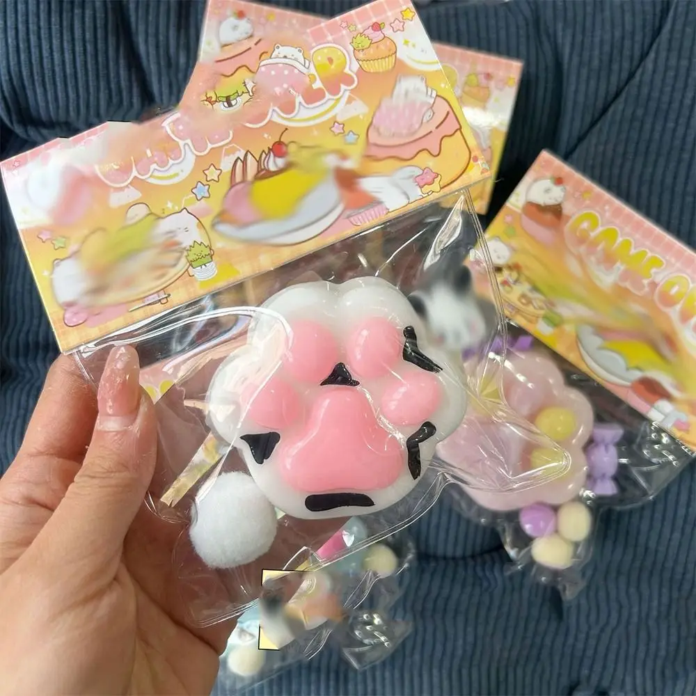 Nowość Pluszowa Piłka Kocia Łapka Ściskanka Zabawka Sensoryczna TPR Kreskówkowa Zabawka Antystresowa Silikonowa 3D Ściskana Zabawka Dekompresyjna Dowcipy