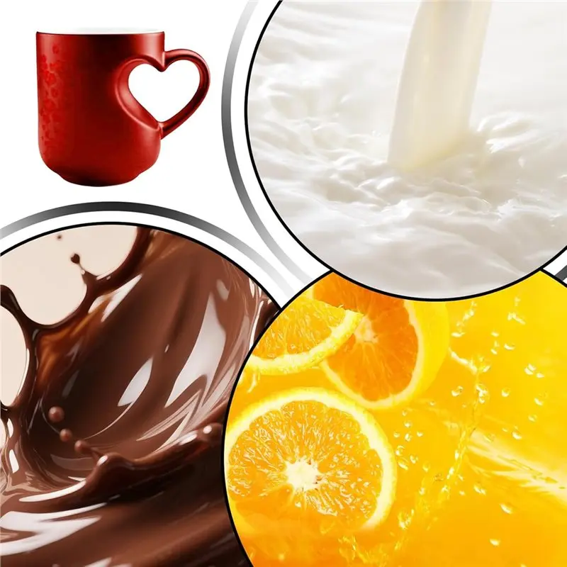 ABRW-Funny Color Changing Coffee Cup With Handle Heart-Shaped Magic Mug Reveal Surprise Design