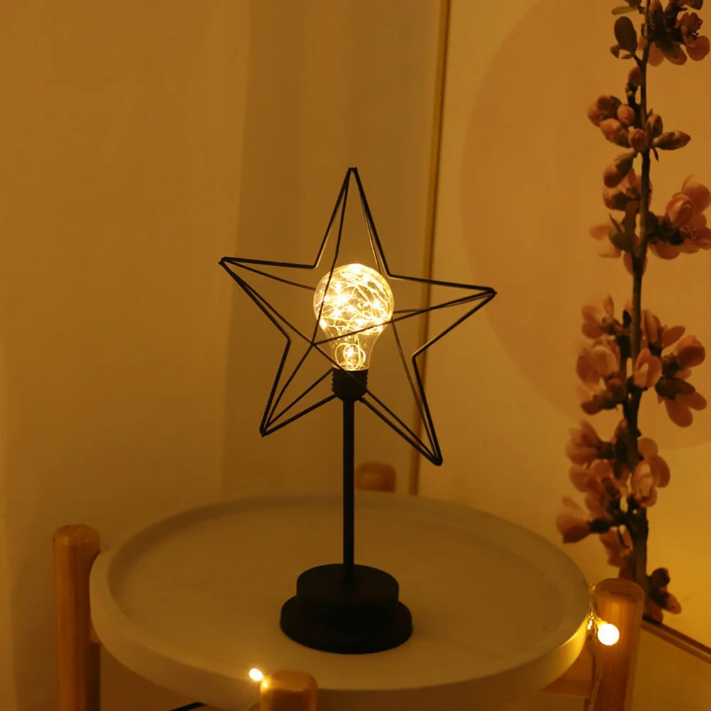 

1Pcs Star Decorated Hollow Iron Lamp Night Light for Bedroom Home Party Store Festival Decoration Decoration Lamp