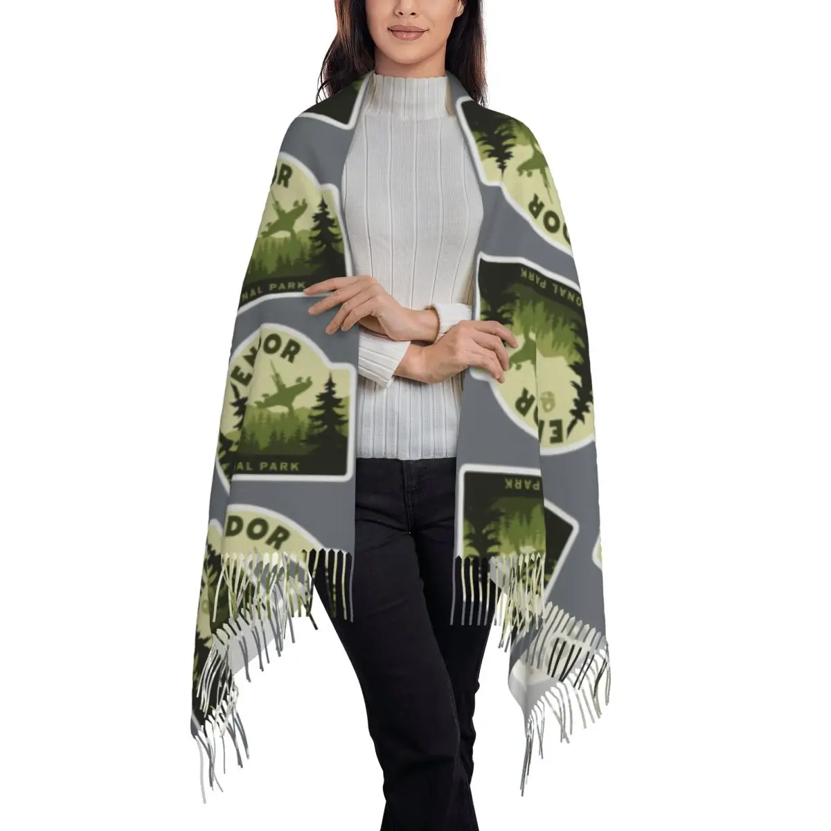 Endor National Park Scarf Tassel Scarves for Women Soft Warm Shawls and Wraps Long Fall Winter Shawl Wrap