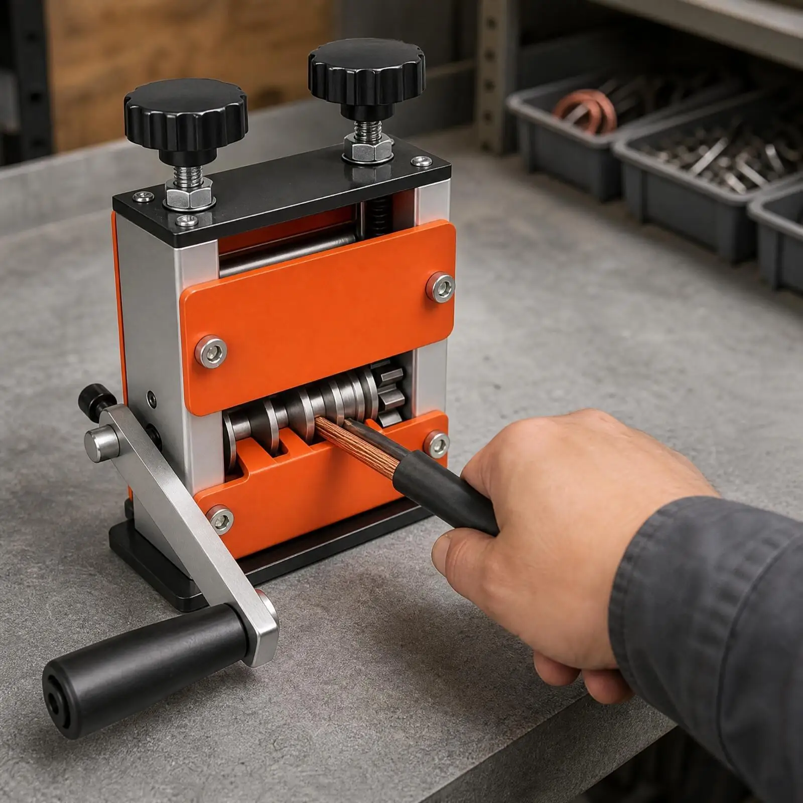 Multifunctional Wire Stripping Machine with Hand Crank Adjustable Wire Stripper Tool for Electrical Cable Insulation Removal
