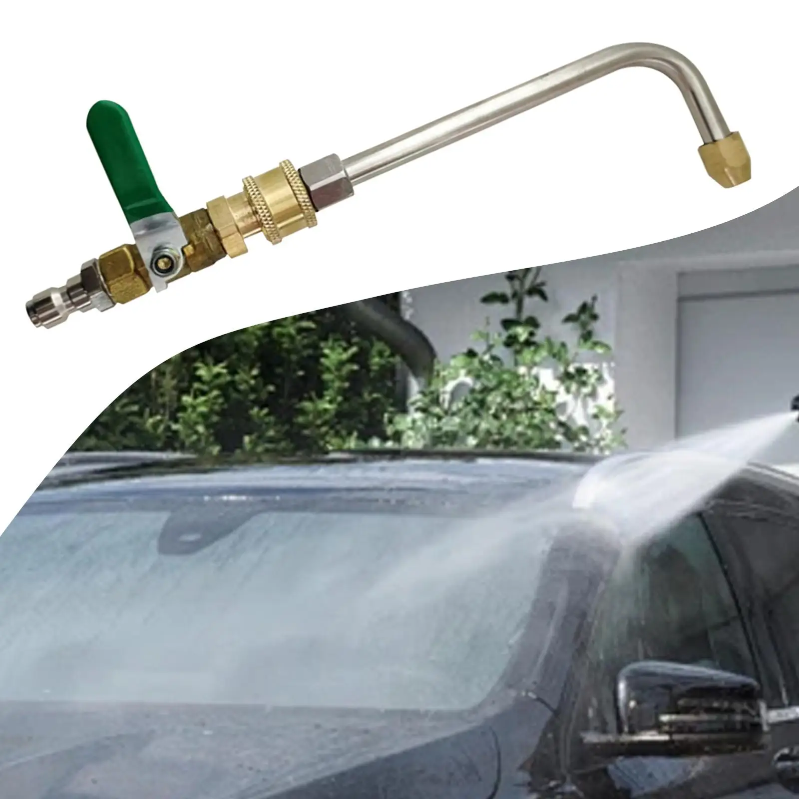 Efficient Pressure Washer Valve Switch Rod Quick Connect Hose Sprayer Attachment Stainless Steel for Outdoor Washing