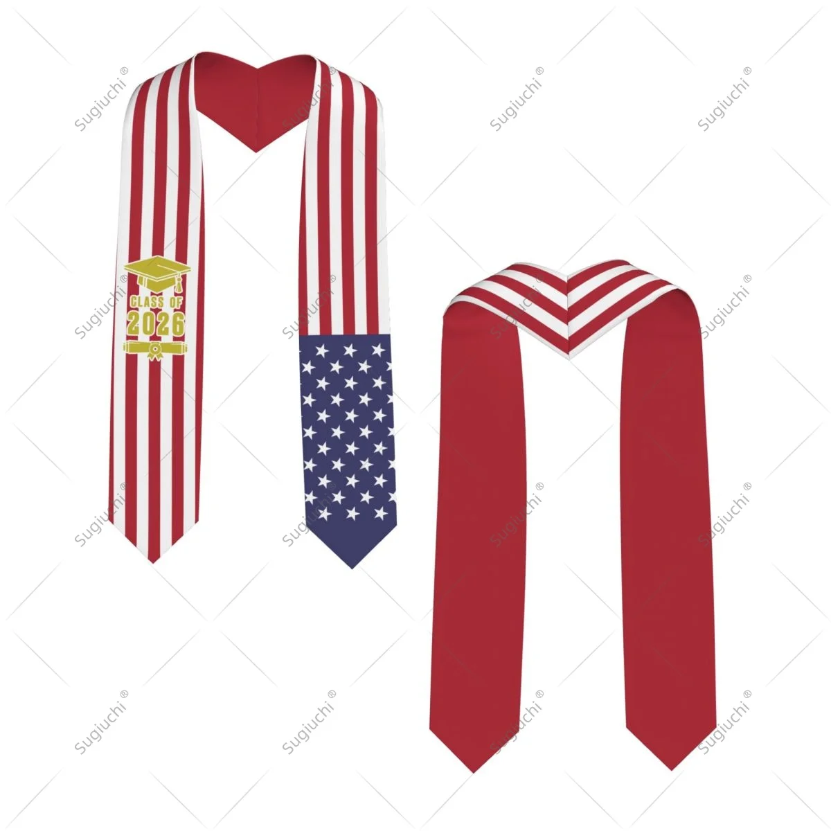 

USA United States American Flag Class Of 2026 Graduation Stole Sash Scarf For International Students Proud Ceremony Adult Unisex