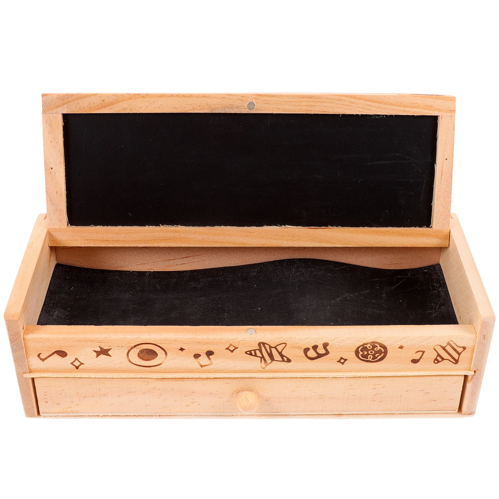 

Durable Wooden Double Layer Pencil Box Large Capacity School Office Stationery ganizer Portable Case for Kids Students