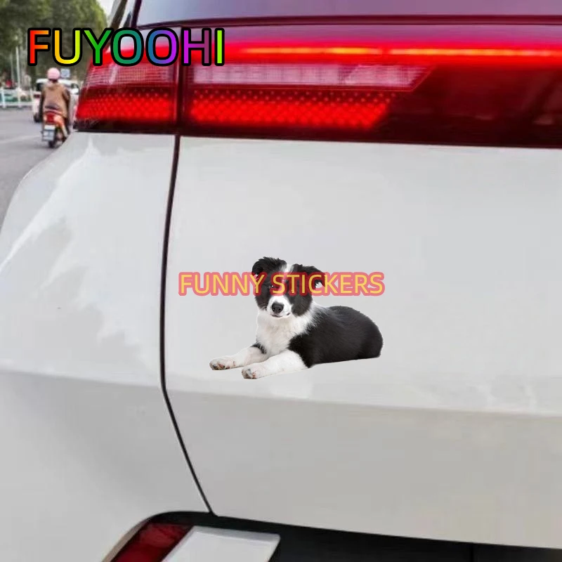 FUYOOHI Border Collie Dog Car Decal Vinyl Car Truck Rear Windshield Decal Decoration