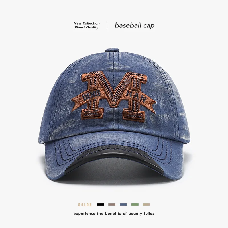 

Spring and autumn cap trend soft top casual fashion baseball cap American washed denim baseball cap couple fashion baseball cap