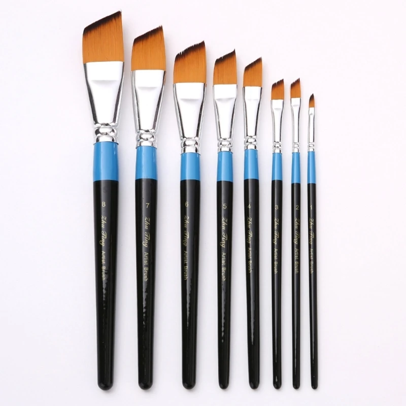 Nylon Hair Oil Paint Brushes for Watercolor, Oil Gouache, Face Art Painting Dropsale