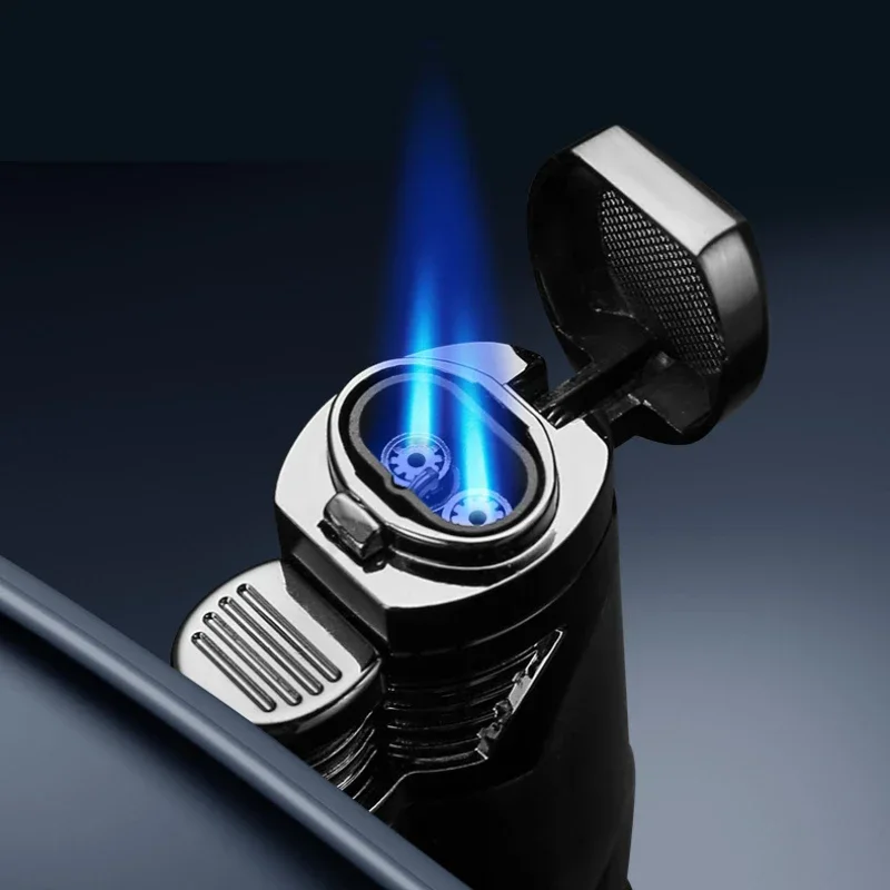 Honest Windproof Metal Portable Turbo High Power Torch Butane Gas Lighter Cigar Cutter Multifunctional Tool Men\'s Gift