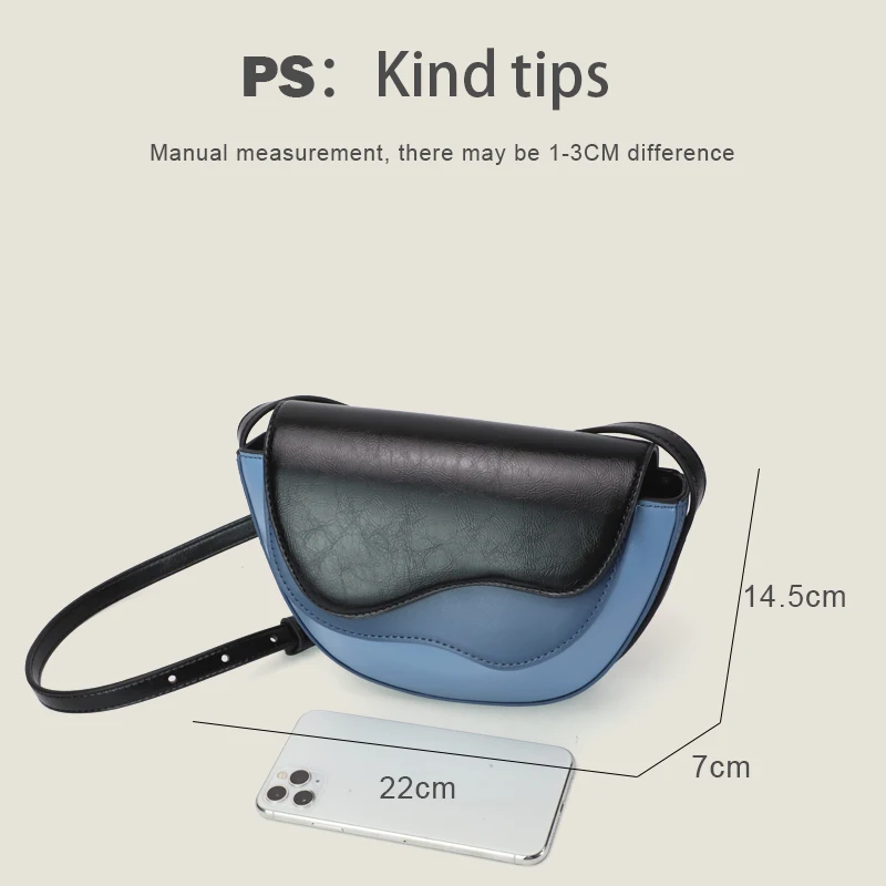 MEDIOW Crossbody Bag For Women Luxury Designer Saddle Bags PU Material Shoulder Switching Gradient Color Lotus Leaf Edge Shape