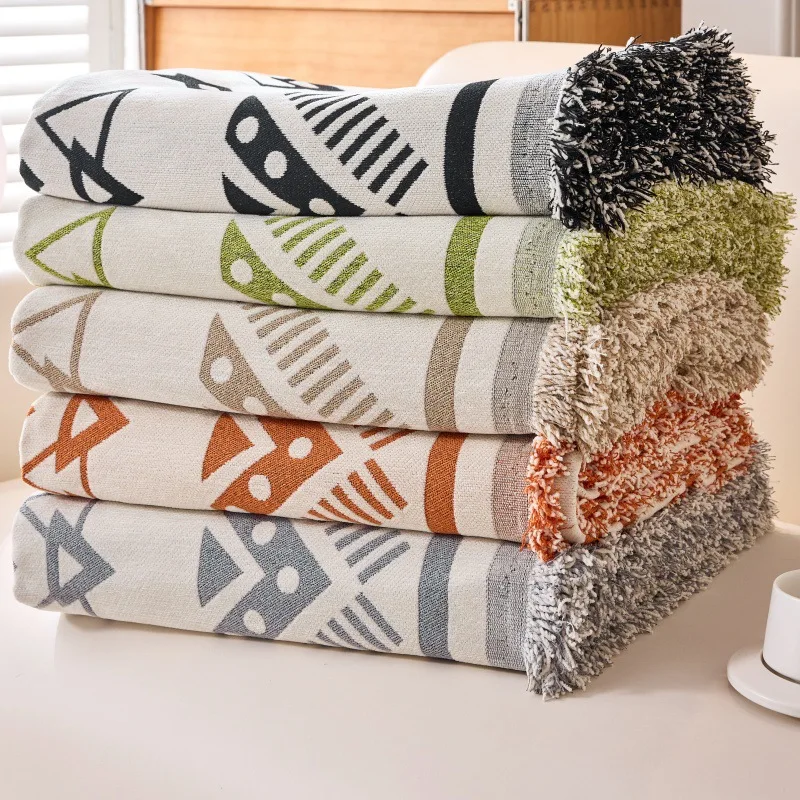 Sofa Towel Cover Cloth Ins Style Double Sided Available Cotton Yarn Blanket Simple Living Room Sofa Cover Furniture Cover Towel