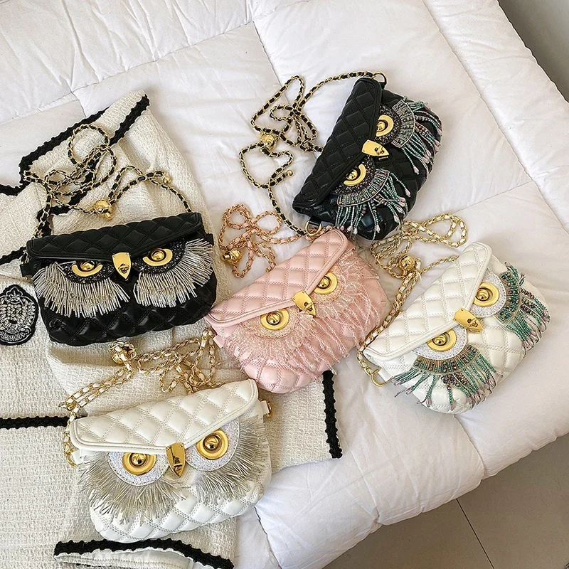 Luxury Designer Shoulder Bag Women Fashion Diagonal Crossbody Purse for Girls Diamond Party Bag Small Gold Ball Tassel Pocket