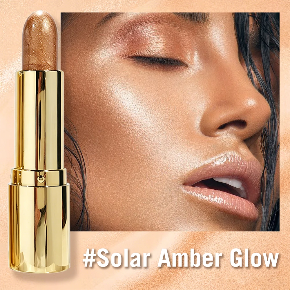 JUJU DREAM Cream Highlighter Stick Makeup, Waterproof Shimmer Glow, Face Contour Brightener for Radiant Skin