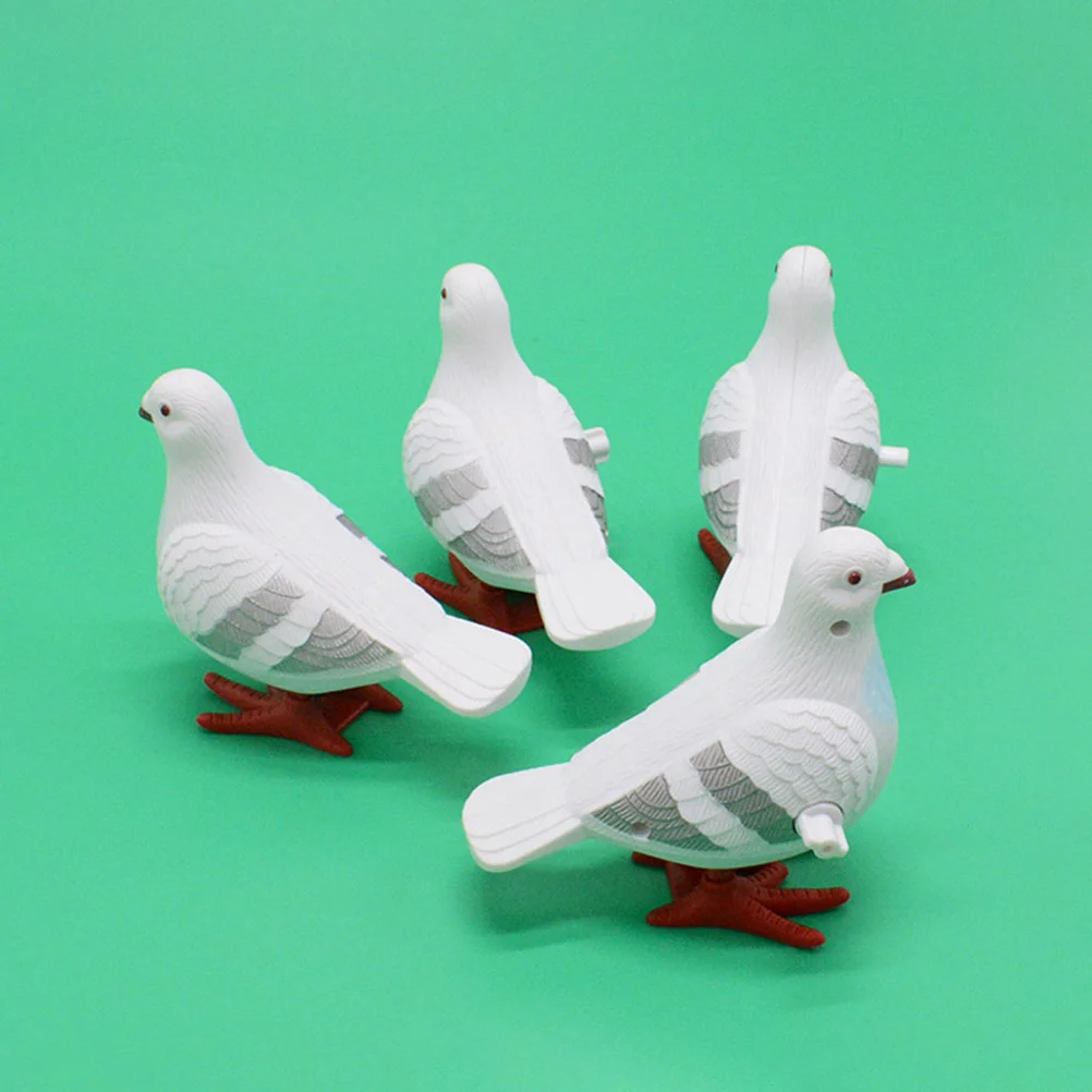 5 Pcs Clockwork Pigeon Toy Easy Operate Interesting Animal Cartoon Practical Wind-up Toys Plastic Small