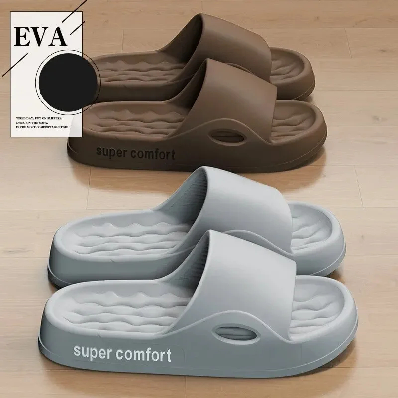 Zapatillas de moda para hombre, chanclas cómodas para el hogar, suaves, resistentes al desgaste, EVA, Verano