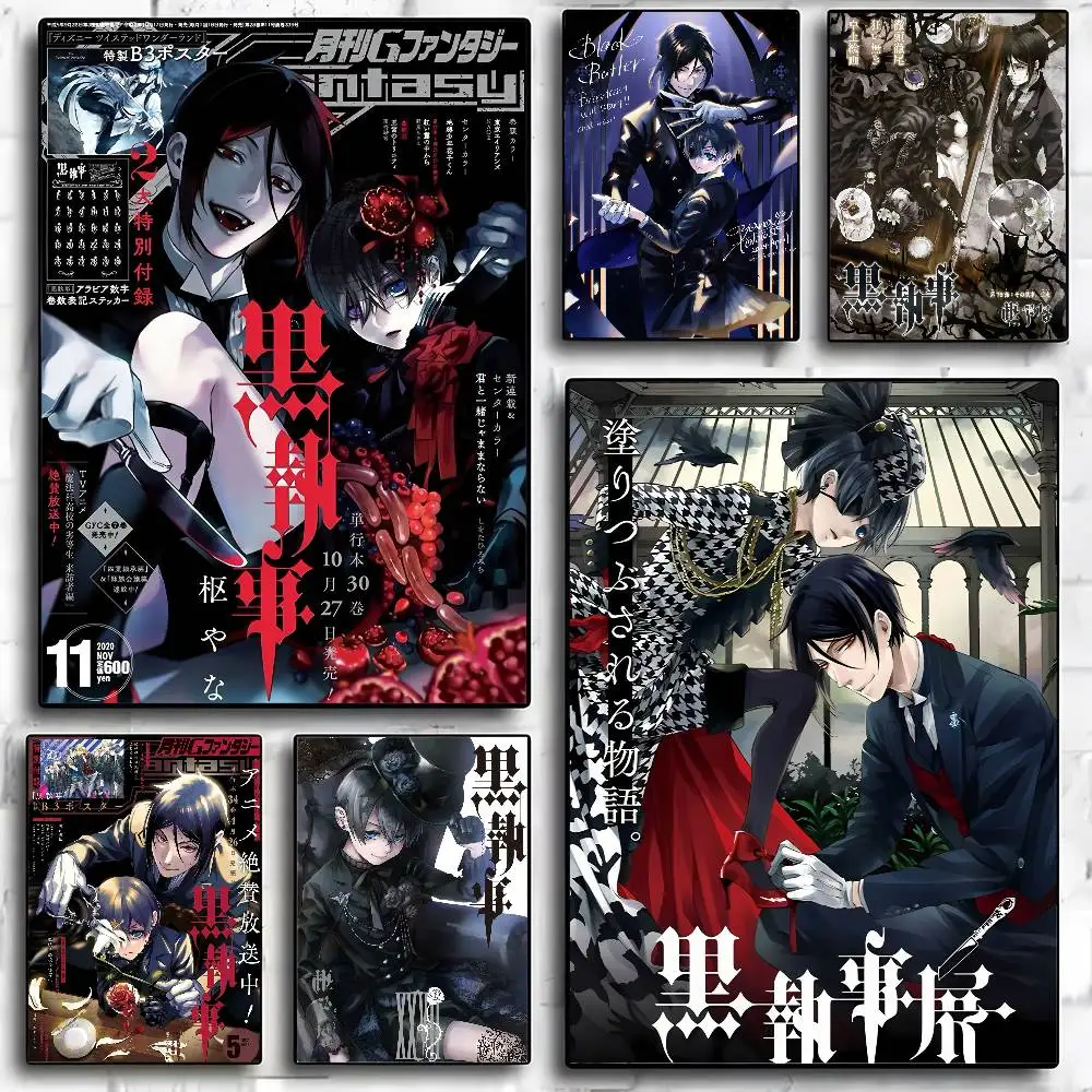 Anime cooles B-Black Butler Poster, hochwertiger Druck, Heimdekoration, Wandkunst, Wandbild, Raum, Bar, Dekoration