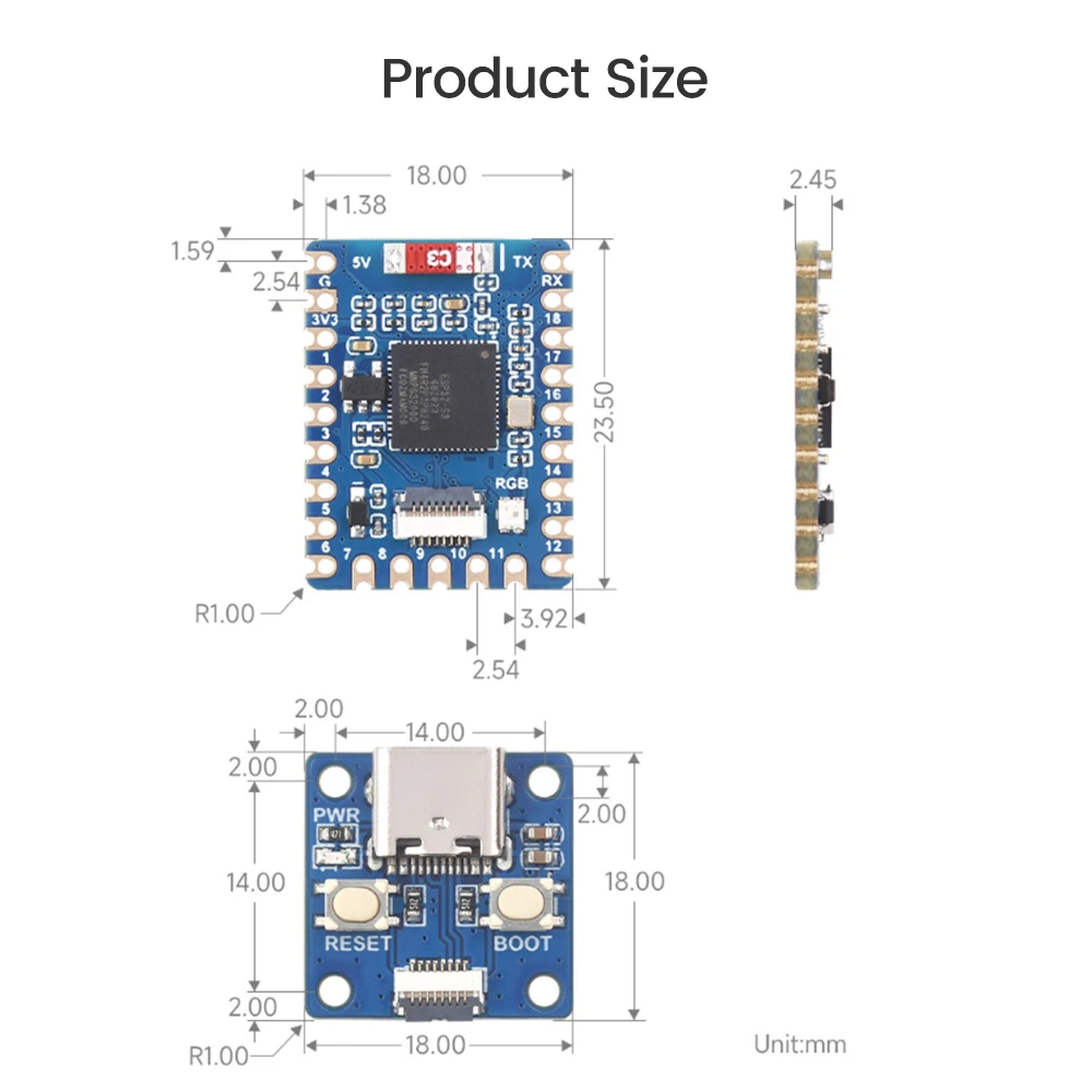 ESP32-S3 Microcontroller Development Board WiFi Bluetooth  ESP32 C3 S3 ESP 32 Supports WiFi BT Dual-Mode Wireless Module