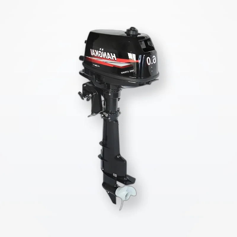 Long Shaft Water-Cooled Outboard Engine,6.0HP 102CC Two-Stroke,2.08 Gear Ratio 4500-5500 RPM for Fishing Boat,Dinghy