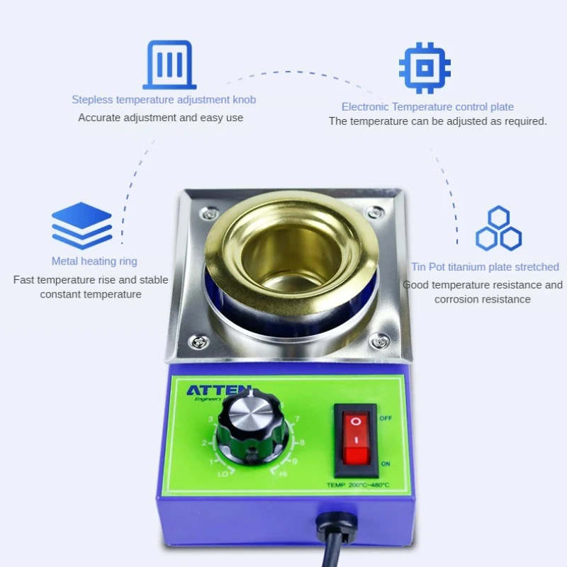 Melting tin can adjust the temperature of the soldering furnace, 200W high-power small tin pot 250W