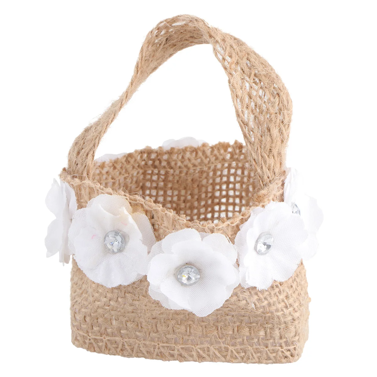 

4Pcs Burlap Candy Bag Wedding Gift Storage Pouch Small Linen Basket for Flowers Candies Favors Banquet
