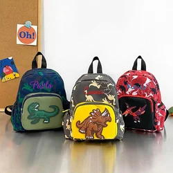 Mochila personalizada para niños y niñas, nueva mochila moderna con diseño de dinosaurio de dibujos animados para guardería