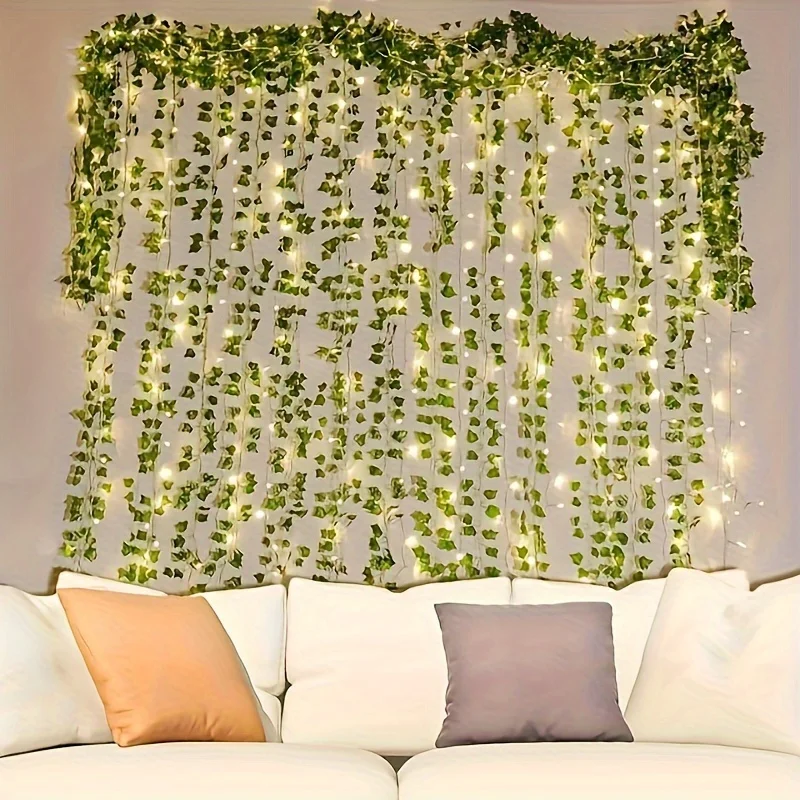 

Garland Light Flower Green Leaf String Lights Battery Powered Fairy Lights for Weeding Home Decor Christmas Tree Artificial Vine