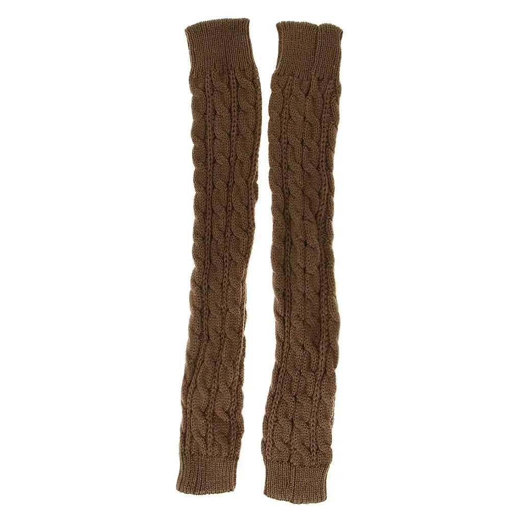 

Мягкие варежки, теплые рукава, защищенные женские и мужские вязаные длинные перчатки без пальцев