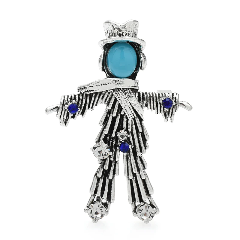 Wuli&baby Vintage Scarecrow Brooches For Women Unisex 2-color The Figure In Field Party Causal Brooch Pin Gifts