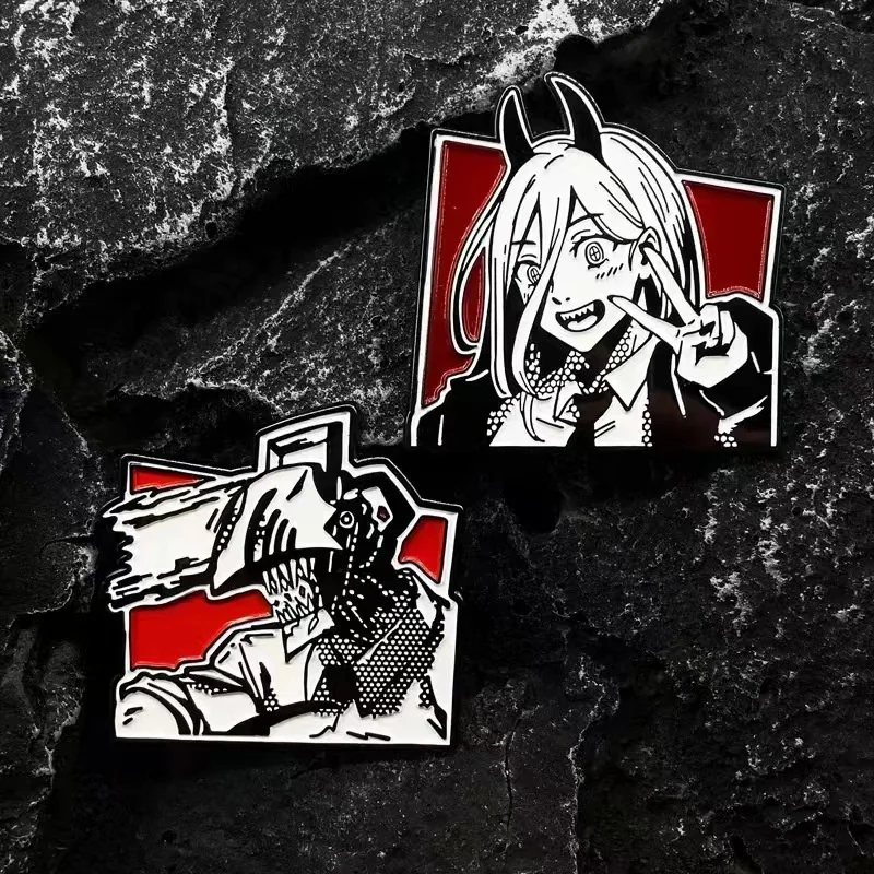 Chainsaw Man Metal Badge Japanese Anime Power Enamel Pin Brooch Cute Girl Cartoon Lapel Pins Emblem Fashion Jewelry Accessories