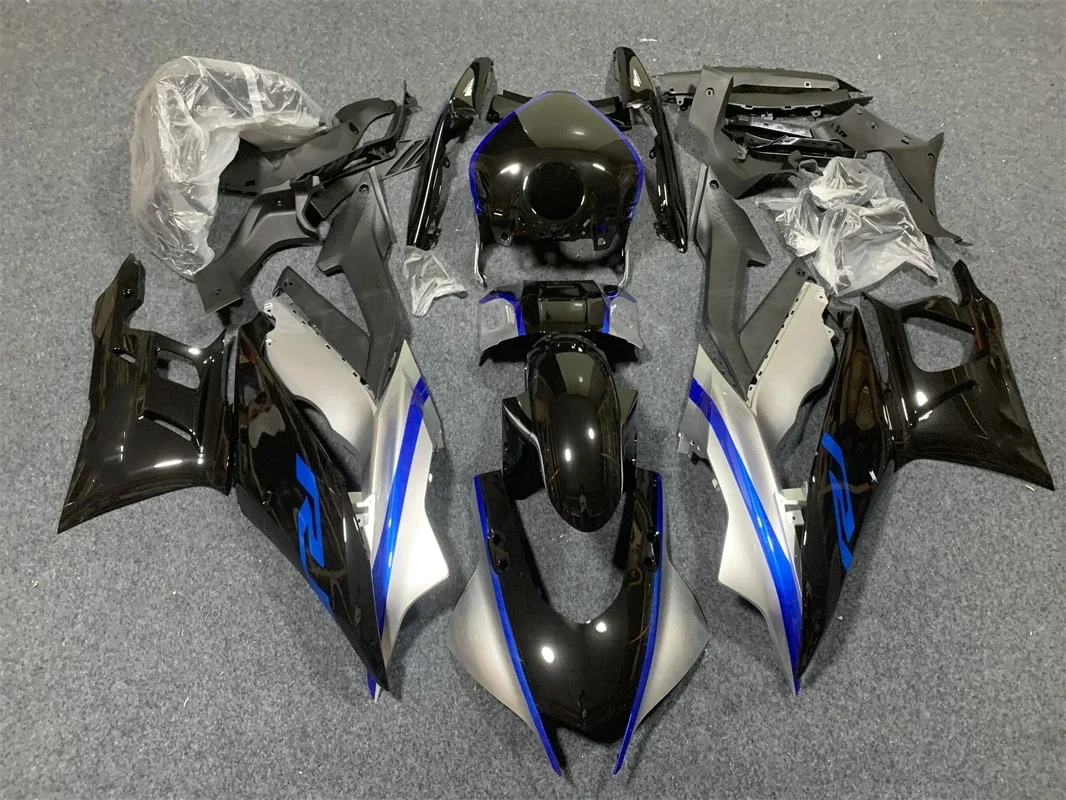 

4Gifts Injection Mold New ABS Fairings Kit Fit for YAMAHA YZF- R3 R25 2019 2020 2021 2022 19 20 21 22 Bodywork Set Black silver