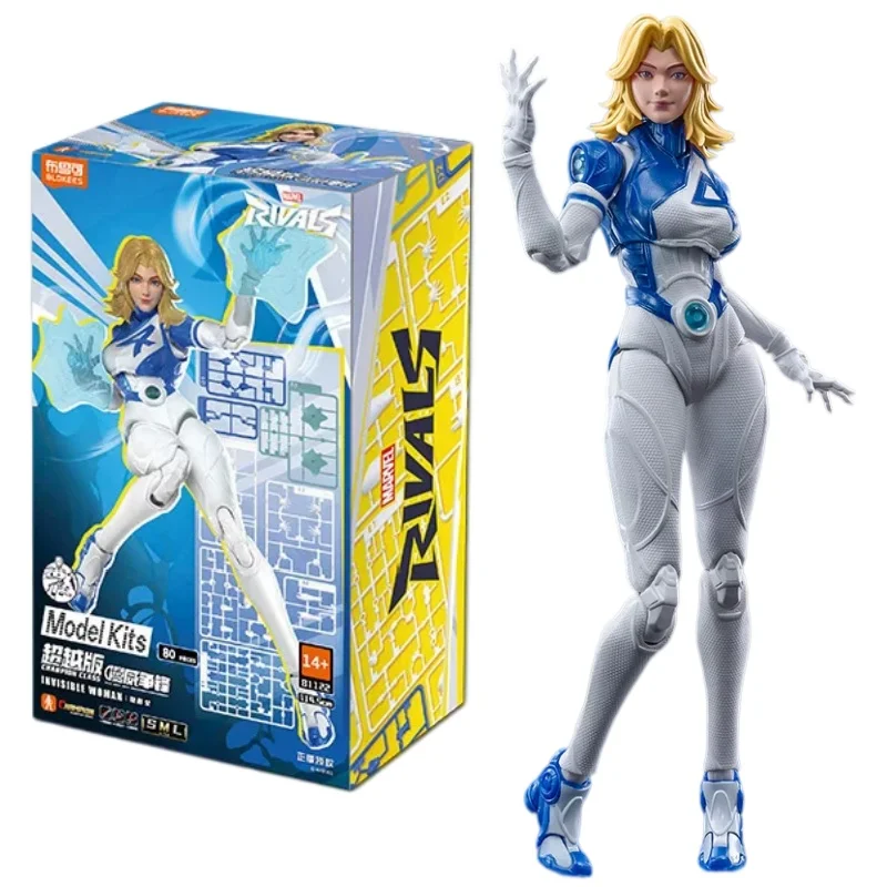 Original Blokees Marvel Rivals Champion Class - Invisible Woman & Jeff The Land Shark Model Kits Ornament Collect Toys Gifts image 3